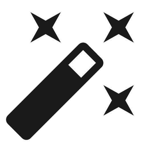 Baseline auto fix high icon, solid style, from Google Material Icons