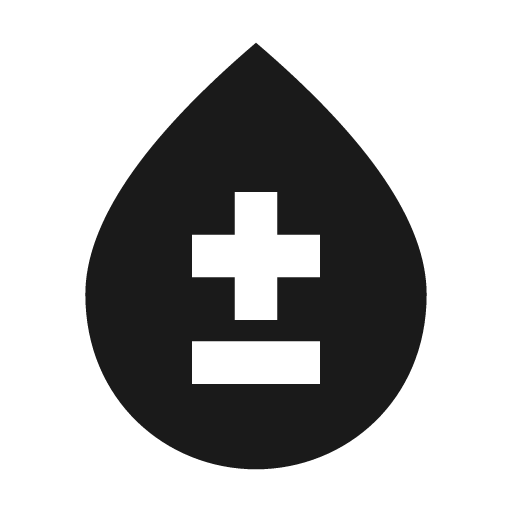 Baseline bloodtype icon, solid style, from Google Material Icons