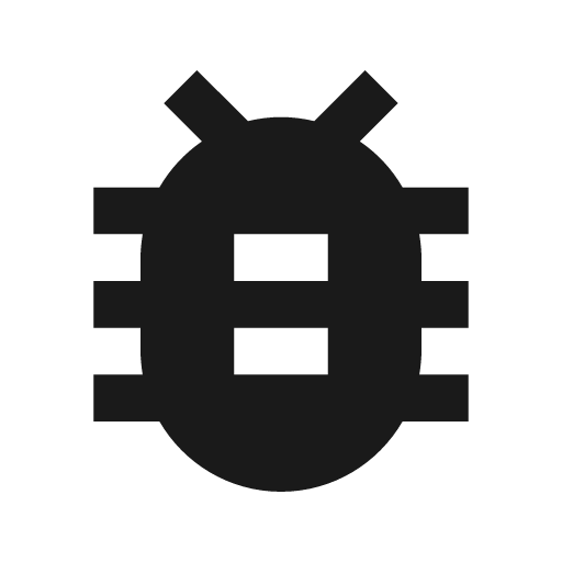 Baseline bug report icon, solid style, from Google Material Icons