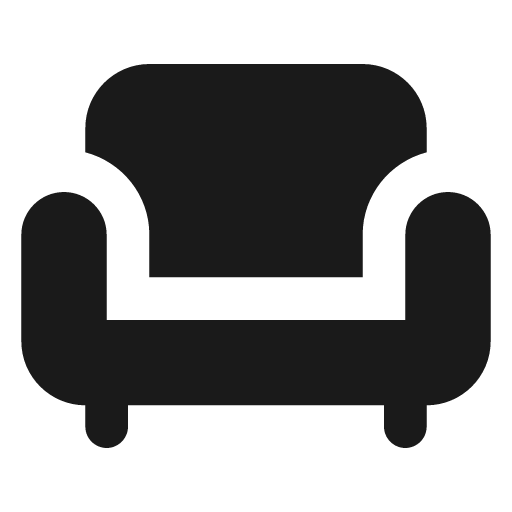 Baseline chair icon, solid style, from Google Material Icons
