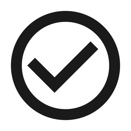 Baseline check circle outline icon, outline style, from Google Material Icons