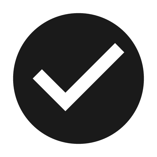 Baseline check circle icon, solid style, from Google Material Icons