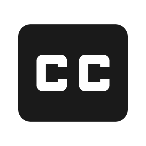 Baseline closed caption icon, solid style, from Google Material Icons