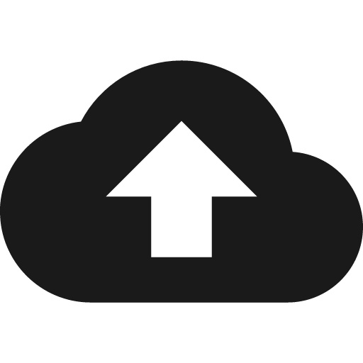 Baseline cloud upload icon, solid style, from Google Material Icons