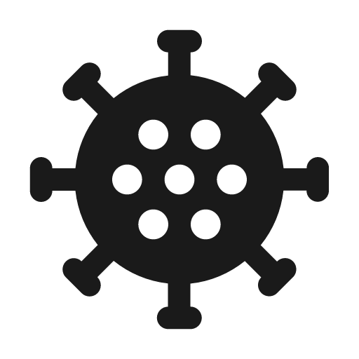 Baseline coronavirus icon, solid style, from Google Material Icons