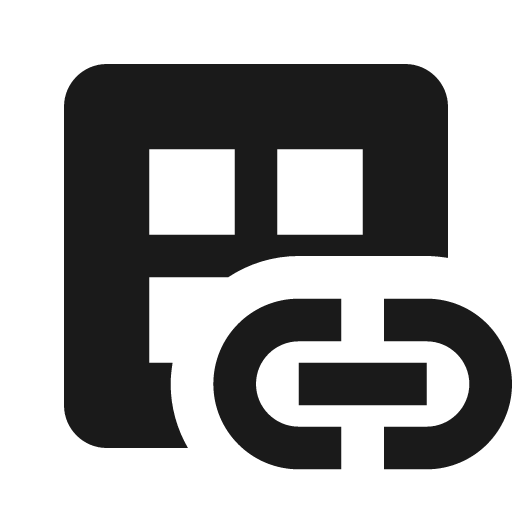 Baseline dataset linked icon, solid style, from Google Material Icons
