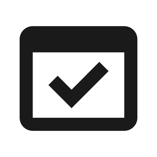 Baseline domain verification icon, solid style, from Google Material Icons