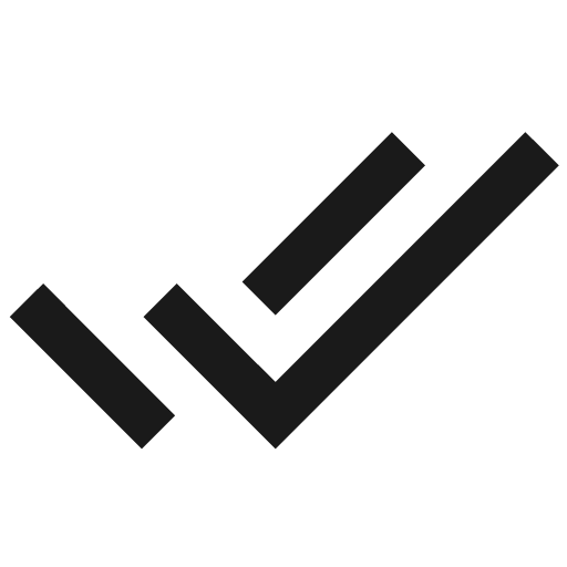 Baseline done all icon, solid style, from Google Material Icons