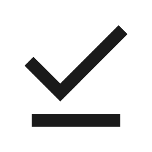 Baseline download done icon, solid style, from Google Material Icons