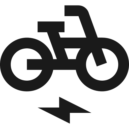Baseline electric bike icon, solid style, from Google Material Icons