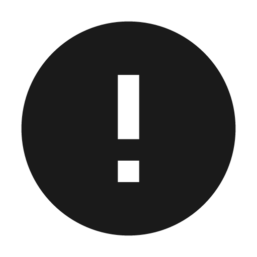 Baseline error icon, solid style, from Google Material Icons