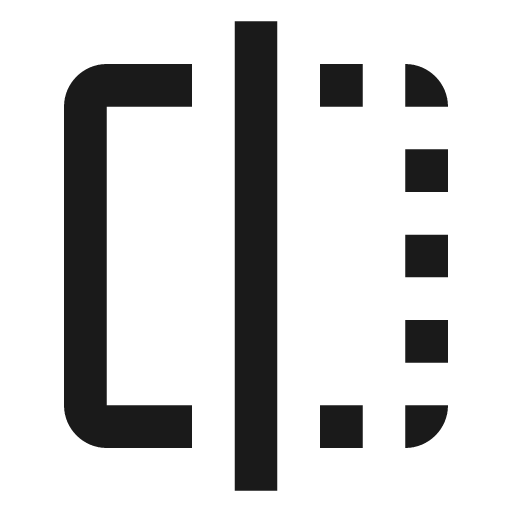 Baseline flip icon, solid style, from Google Material Icons