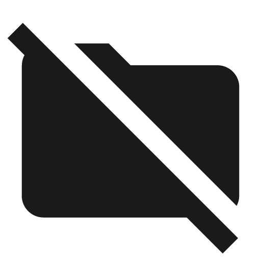 Baseline folder off icon, solid style, from Google Material Icons