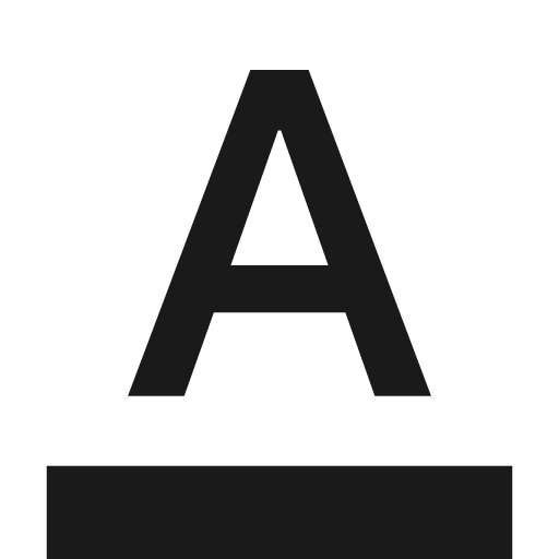 Baseline format color text icon, solid style, from Google Material Icons