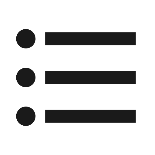 Baseline format list bulleted icon, solid style, from Google Material Icons