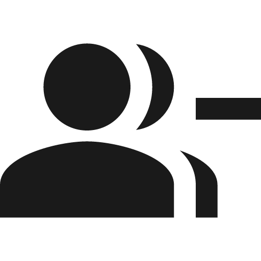Baseline group remove icon, solid style, from Google Material Icons