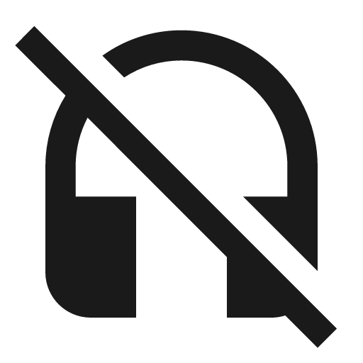 Baseline headset off icon, solid style, from Google Material Icons