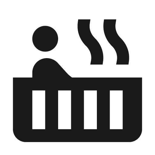 Baseline hot tub icon, solid style, from Google Material Icons