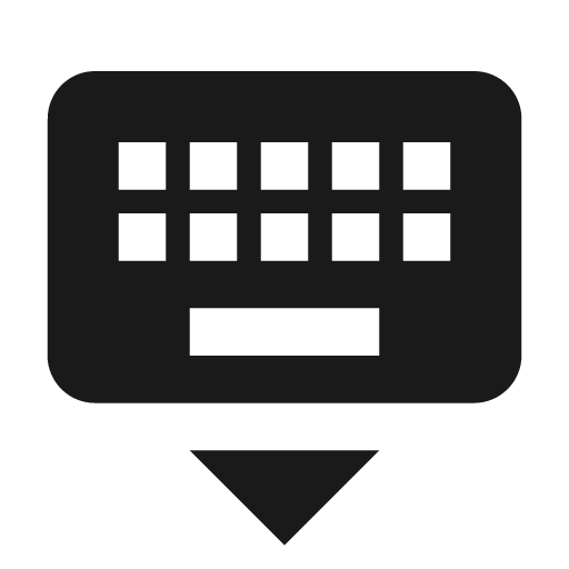 Baseline keyboard hide icon, solid style, from Google Material Icons