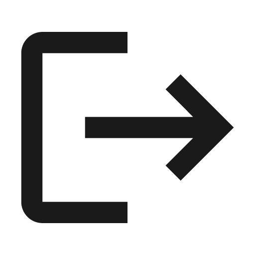 Baseline logout icon, solid style, from Google Material Icons