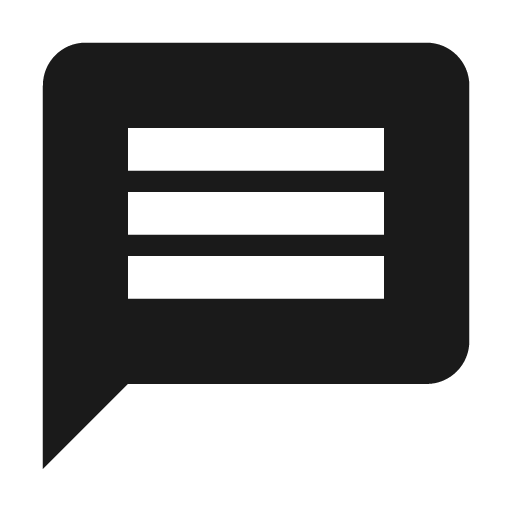 Baseline message icon, solid style, from Google Material Icons