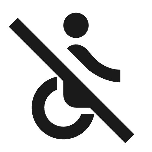 Baseline not accessible icon, solid style, from Google Material Icons