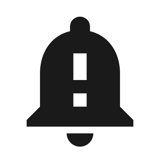 Baseline notification important icon, solid style, from Google Material Icons