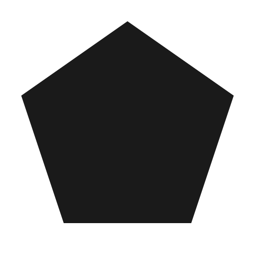 Baseline pentagon icon, solid style, from Google Material Icons