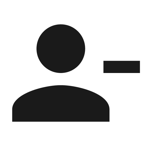 Baseline person remove alt 1 icon, solid style, from Google Material Icons