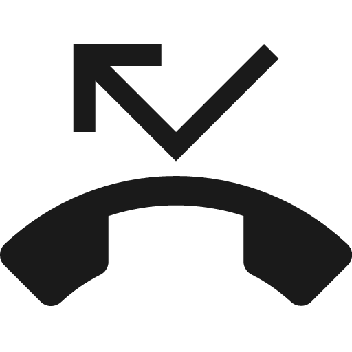 Baseline phone missed icon, solid style, from Google Material Icons
