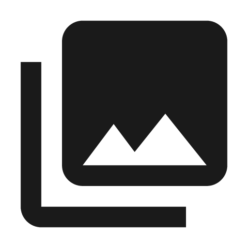 Baseline photo library icon, solid style, from Google Material Icons
