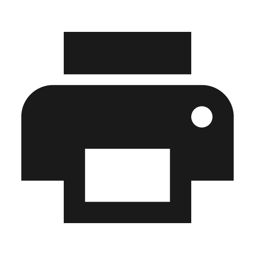 Baseline print icon, solid style, from Google Material Icons