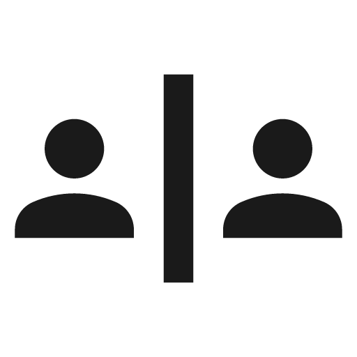 Baseline safety divider icon, solid style, from Google Material Icons