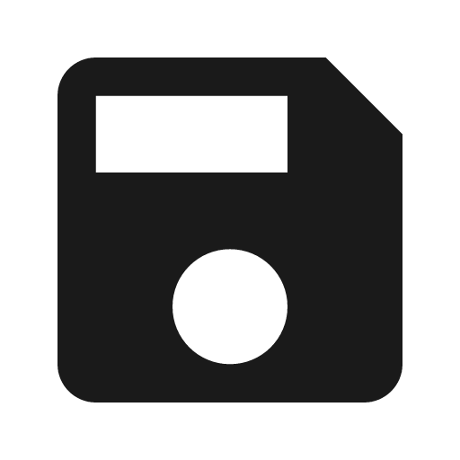 Baseline save icon, solid style, from Google Material Icons