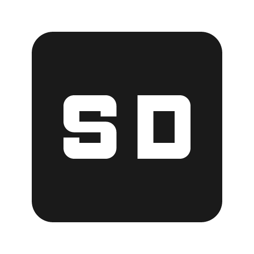 Baseline sd icon, solid style, from Google Material Icons