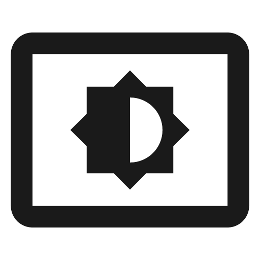 Baseline settings brightness icon, solid style, from Google Material Icons