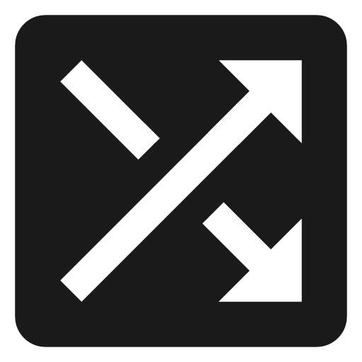 Baseline shuffle on icon, solid style, from Google Material Icons