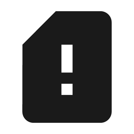 Baseline sim card alert icon, solid style, from Google Material Icons
