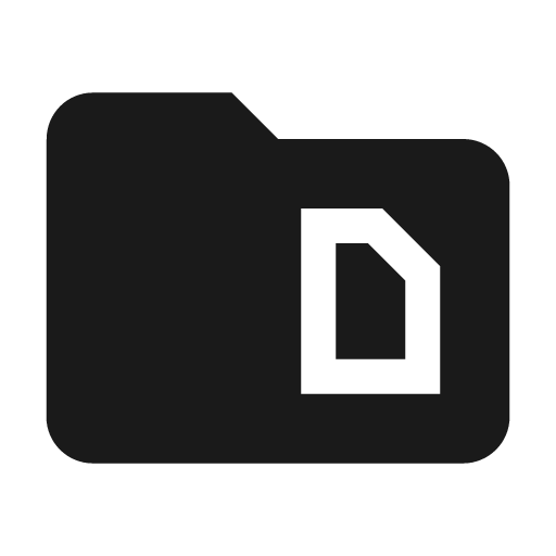 Baseline snippet folder icon, solid style, from Google Material Icons