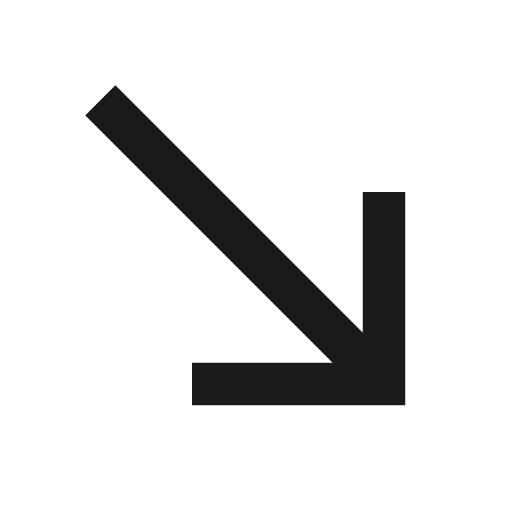 Baseline south east icon, solid style, from Google Material Icons
