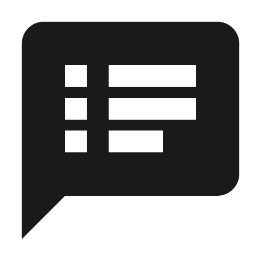 Baseline speaker notes icon, solid style, from Google Material Icons