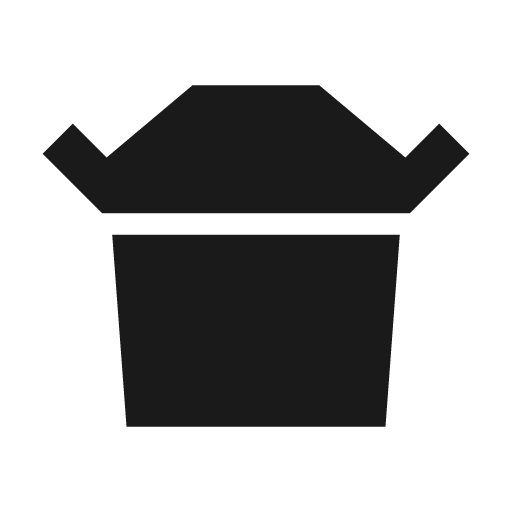 Baseline takeout dining icon, solid style, from Google Material Icons