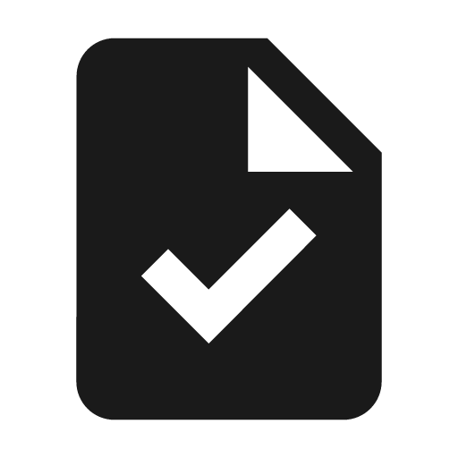 Baseline task icon, solid style, from Google Material Icons