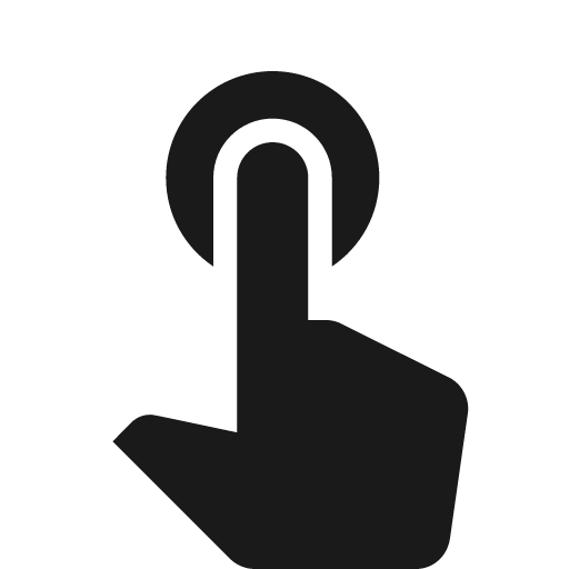 Baseline touch app icon, solid style, from Google Material Icons