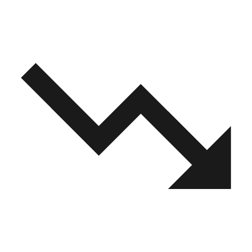 Baseline trending down icon, solid style, from Google Material Icons