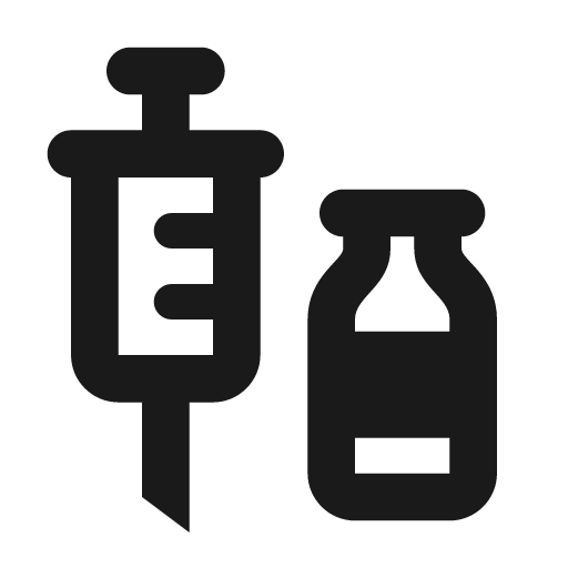 Baseline vaccines icon, solid style, from Google Material Icons