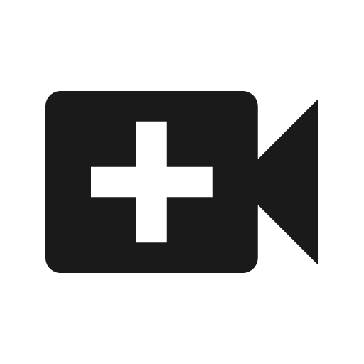 Baseline video call icon, solid style, from Google Material Icons