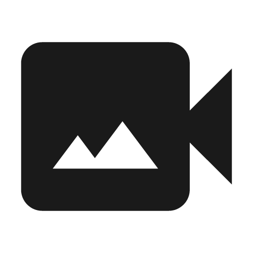 Baseline video camera back icon, solid style, from Google Material Icons