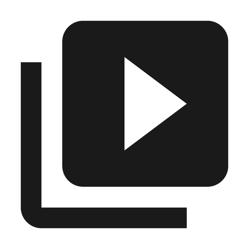 Baseline video library icon, solid style, from Google Material Icons