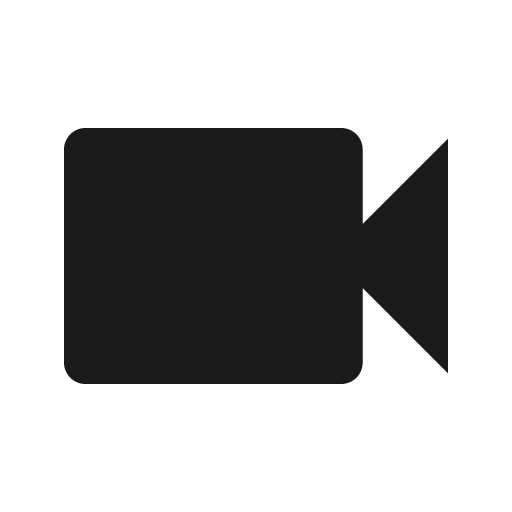 Baseline videocam icon, solid style, from Google Material Icons